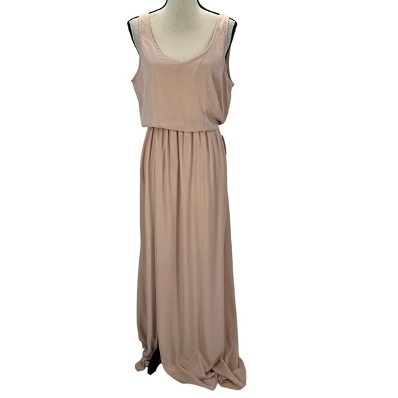 Mumu Sleeveless V Neck Gown Dress - Light Rose Pink - size Medium